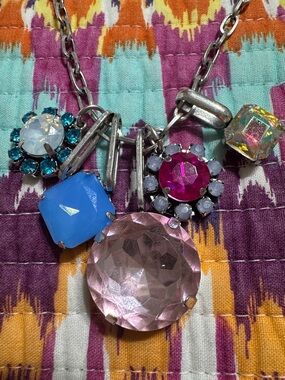 Rhinestone charm necklace